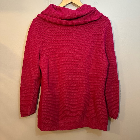Lafayette 148 100% Cashmere Magenta Cowl Neck Sweater Large - Picture 4 of 11